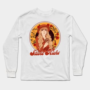 Stevie Nicks --- 70s Retro Fan Illustration Long Sleeve T-Shirt